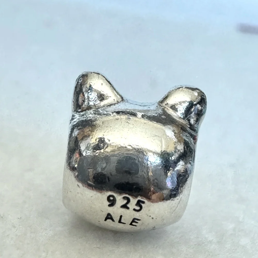 PANDORA Retired Smiling Pig Charm Sterling Silver Signed 925 ALE 790214 - Picture 4 of 4